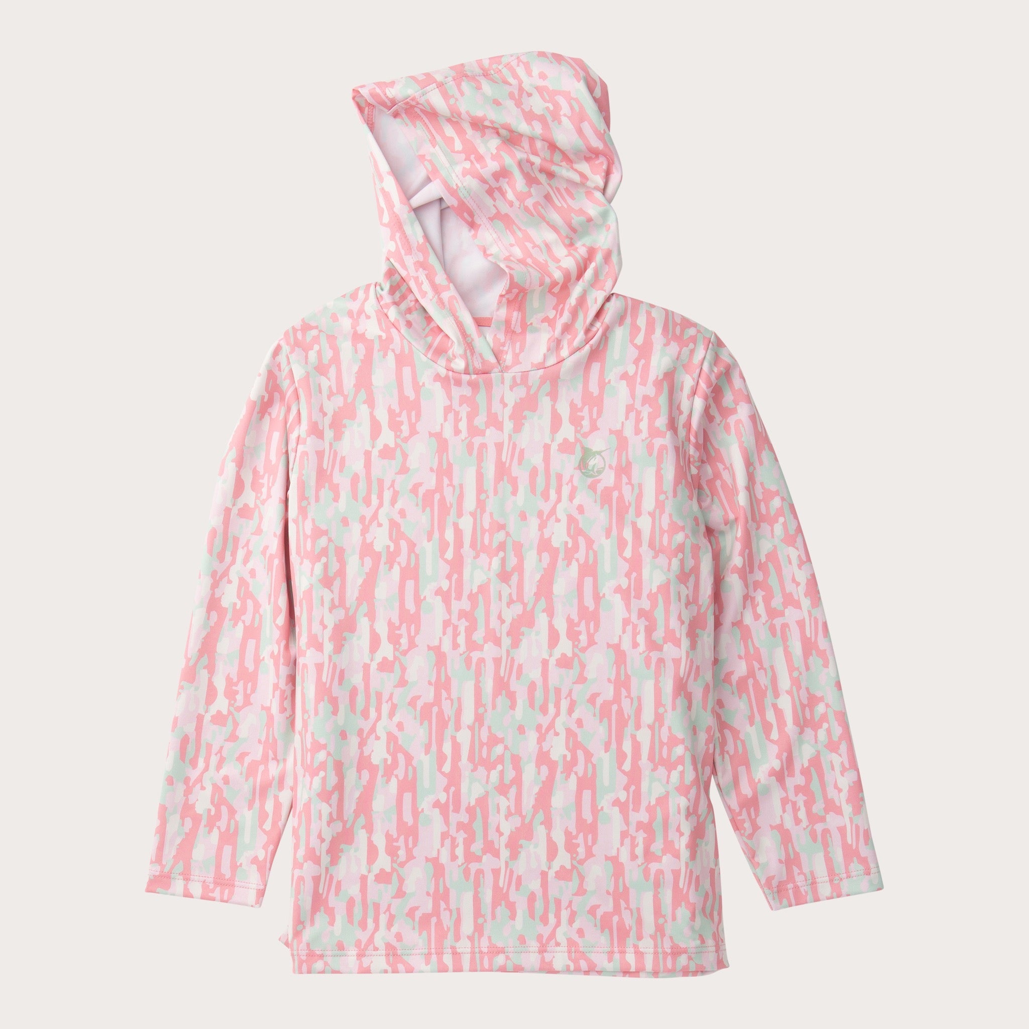 Girls' Pro Performance Hoodie T-shirt in Geranium Pink Camo