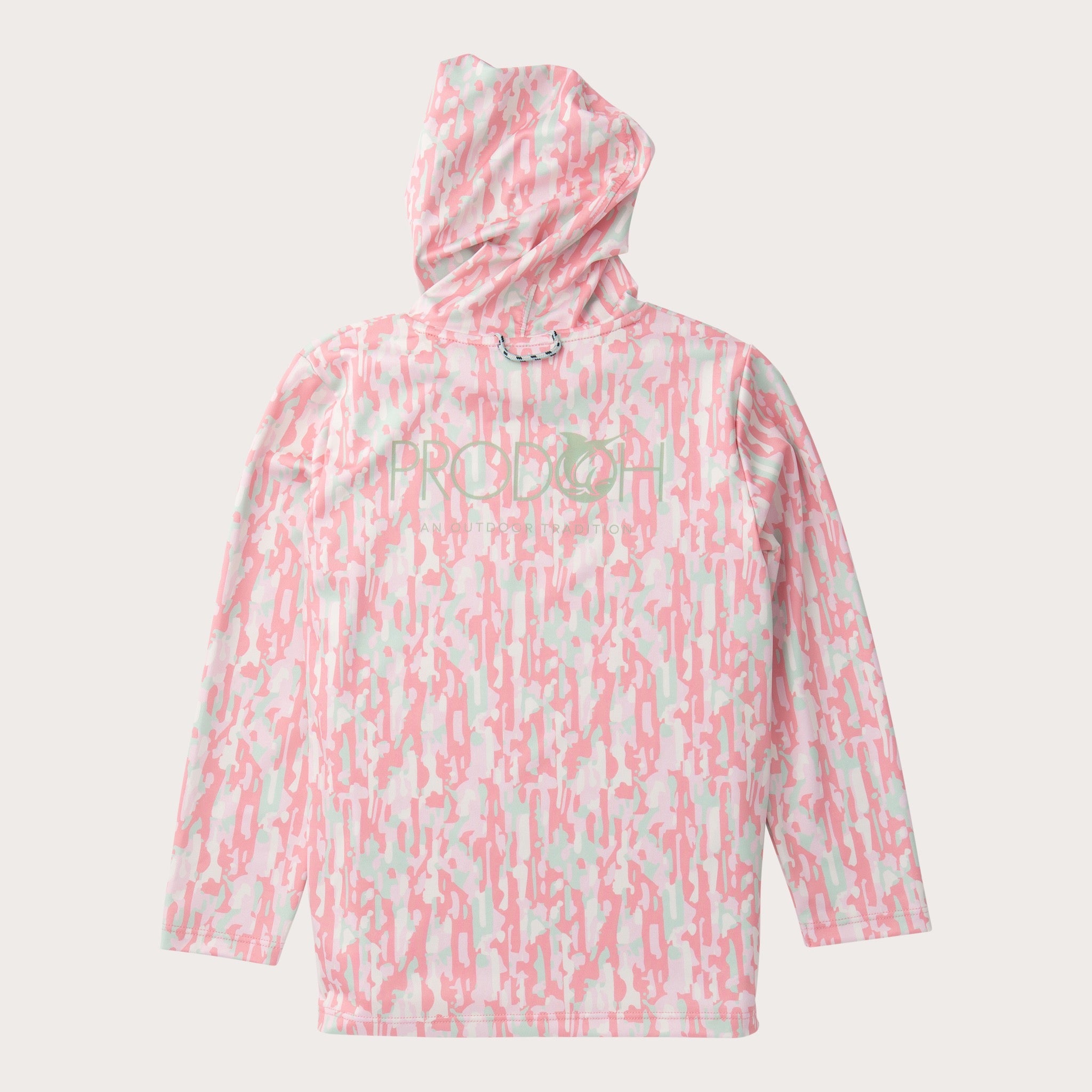 Girls' Pro Performance Hoodie T-shirt in Geranium Pink Camo