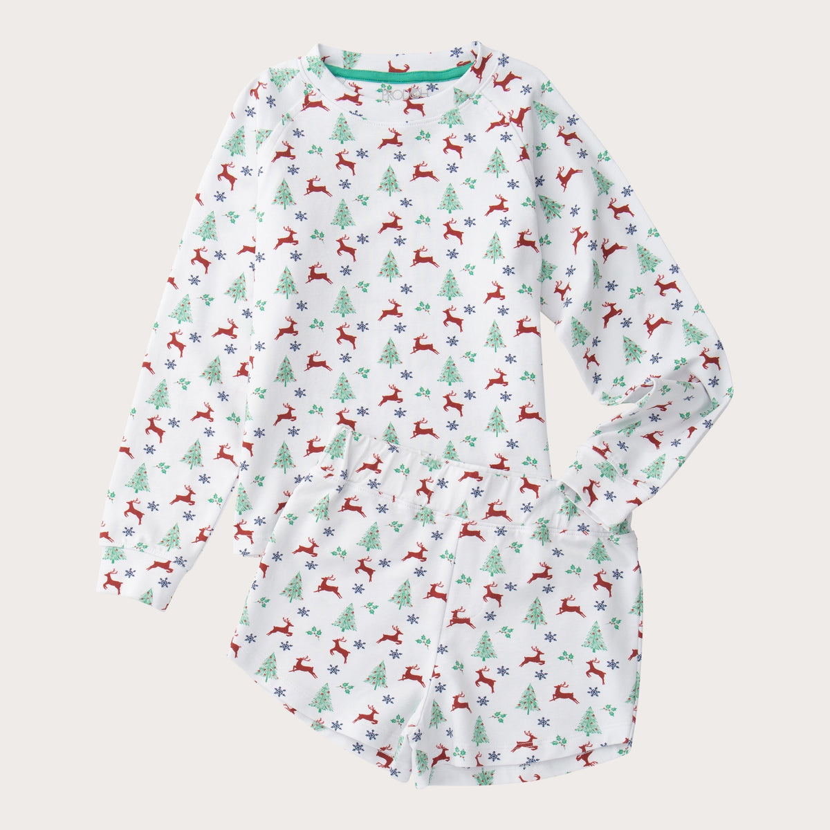 Girls' Lounge Life Set in Christmas Tree Print