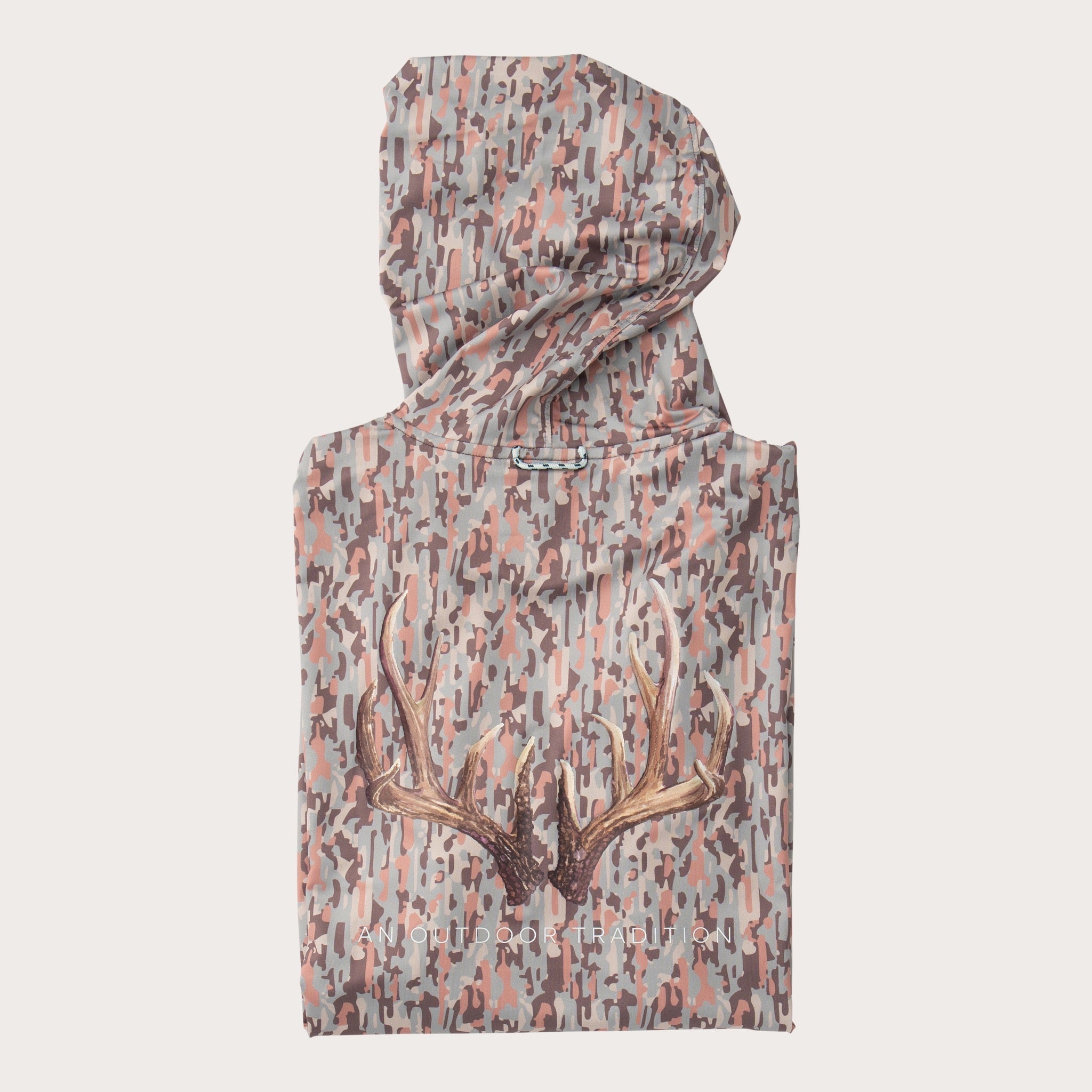 Mens' Pro Performance Hoodie T-shirt in Neutral Stay in the Lines Camo