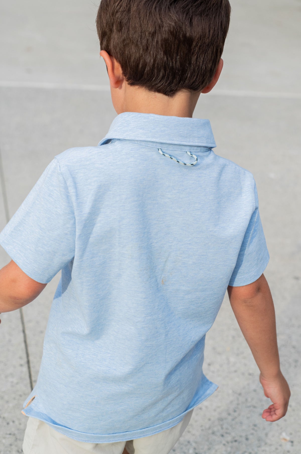 Child wearing a Soft-touch cotton blend polo shirt