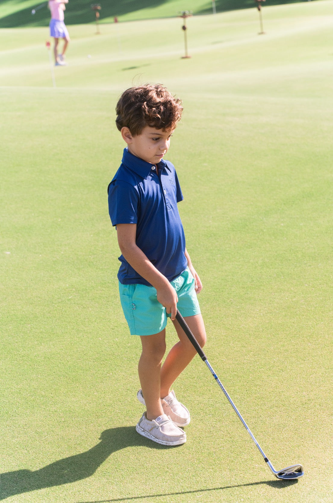 boys' Performance Shorts in Marine Green