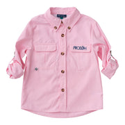 Long Sleeve Founders Kids Fishing Shirt — Pink Lady