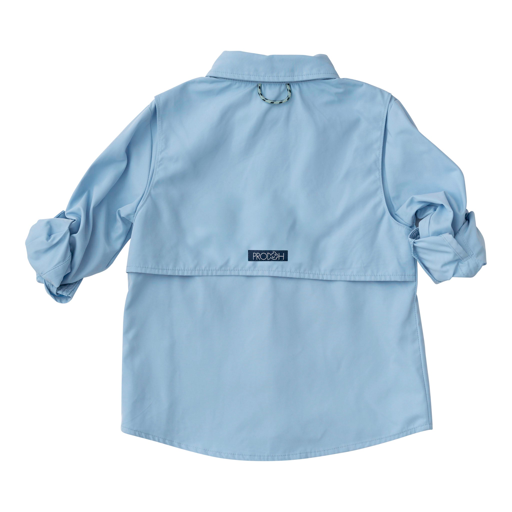 Long Sleeve Founders Kids Fishing Shirt — Clear Sky Blue