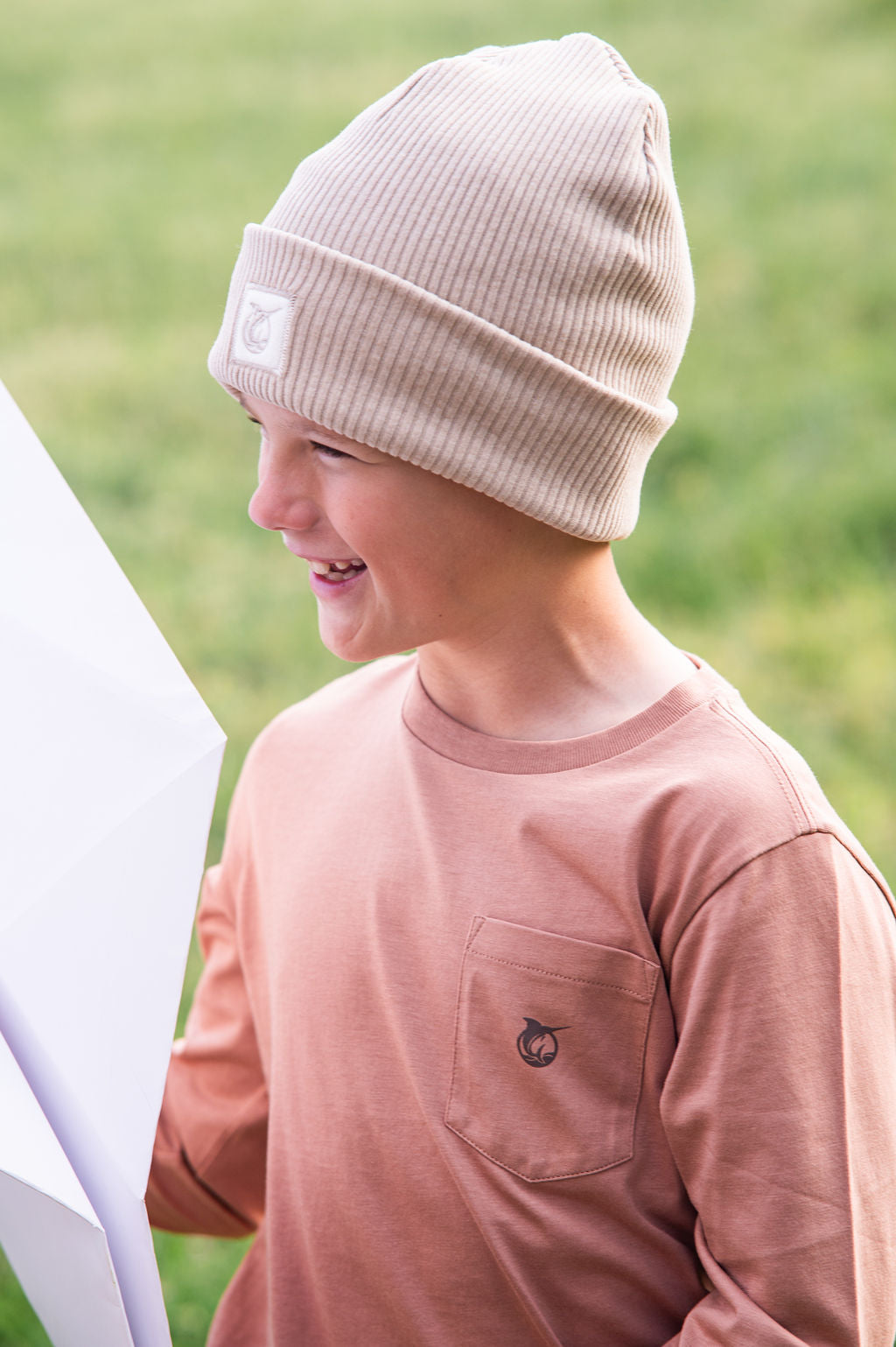 Kids' Knit Beanie in Trench Coat Tan