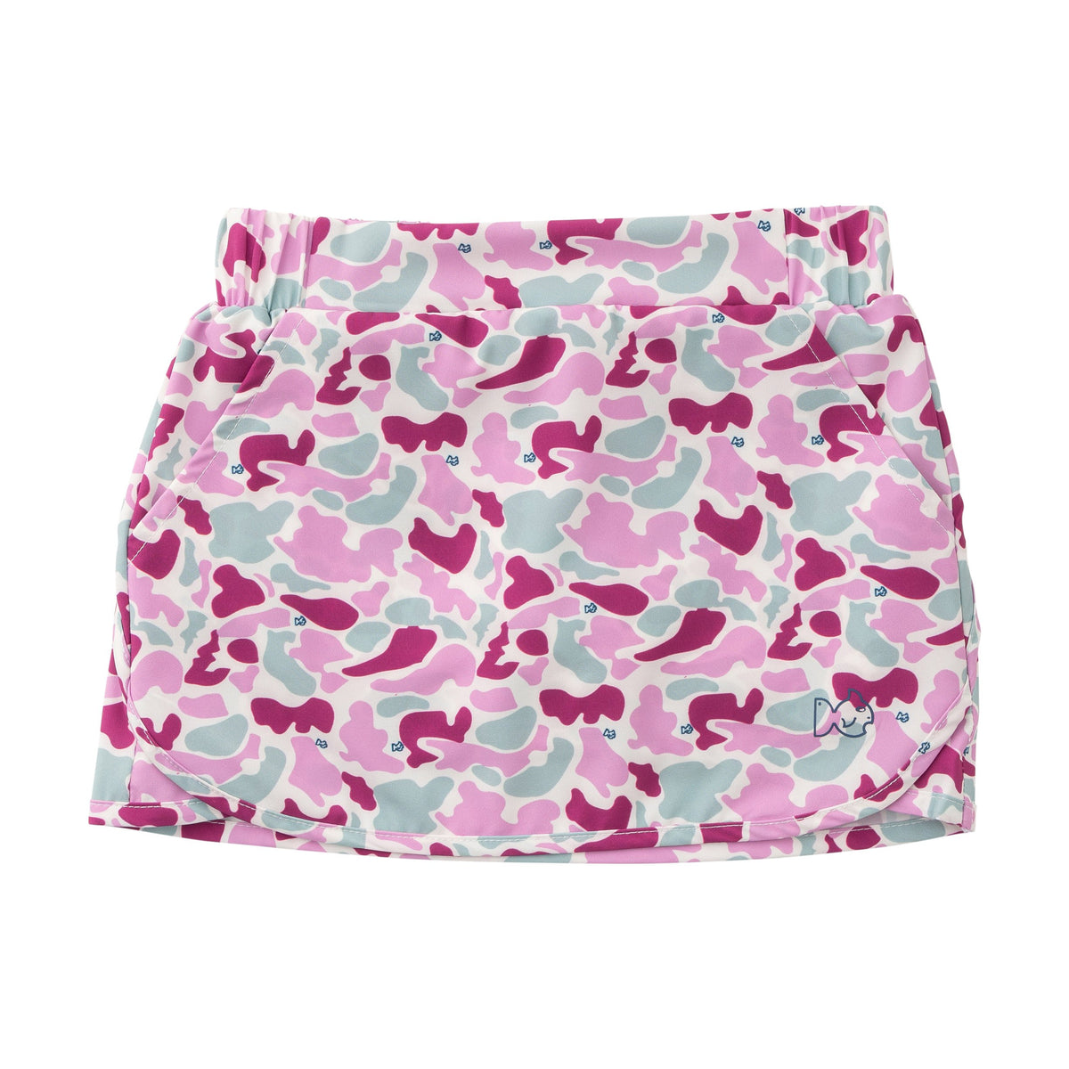 girls activewear skort in orchid purple camo