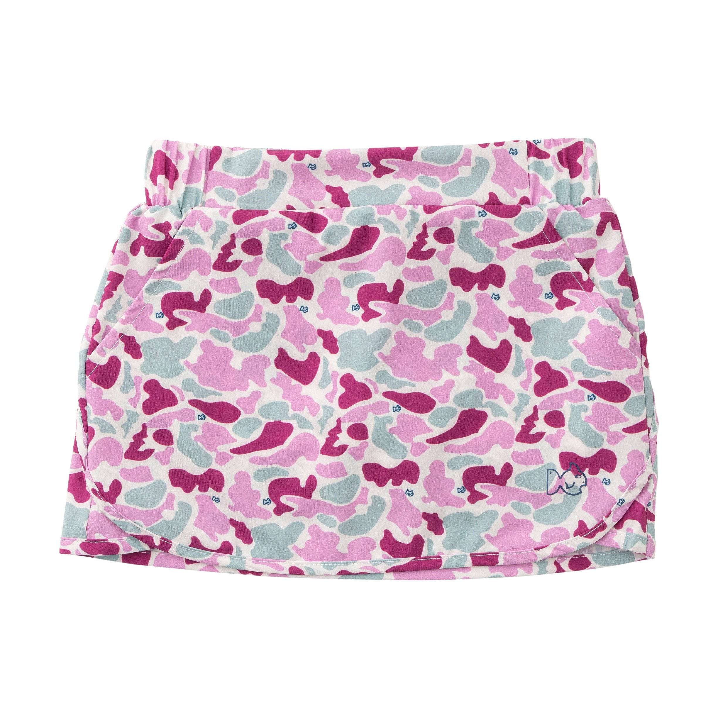 girls activewear skort in orchid purple camo