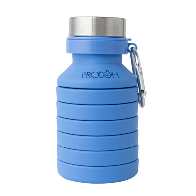 Collapsible Water Bottle with Carabiner in Marina PRODOH