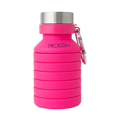 Collapsible Water Bottle with Carabiner in Sangria PRODOH