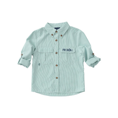 Prodoh Boys / Girls Vented Back Fishing Shirt - Solid Aqua