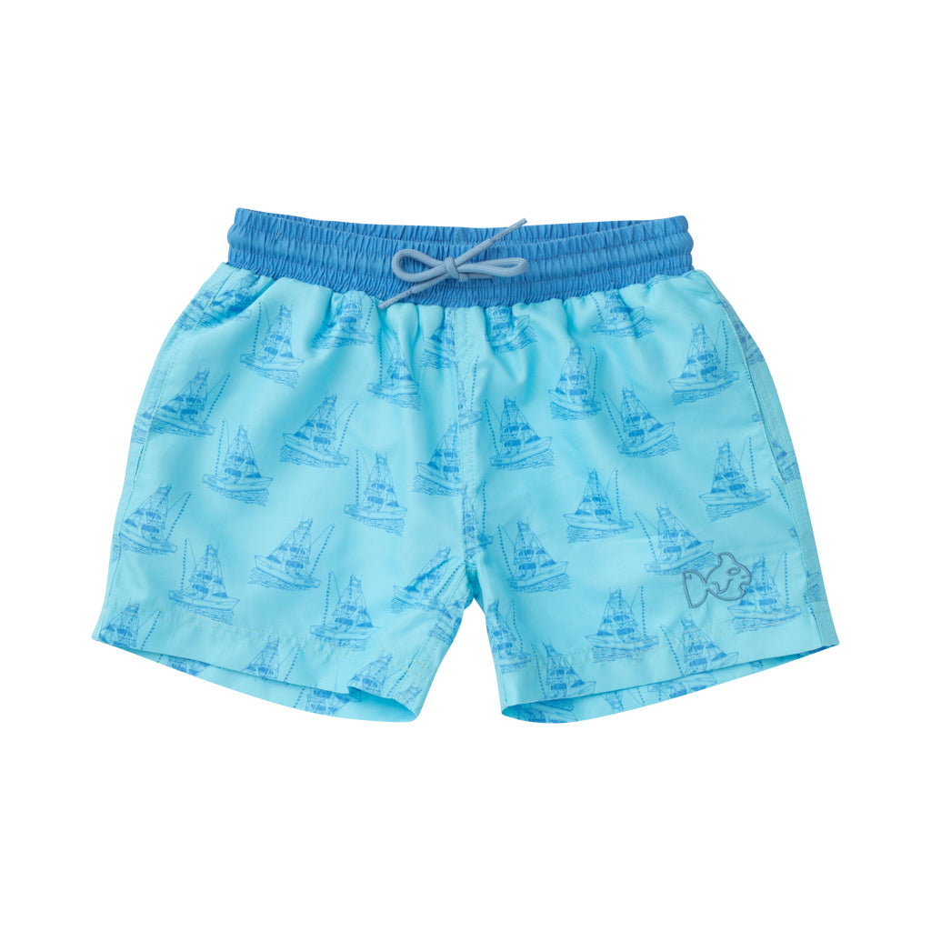 Boys Tropical Breeze Boat Trunk Swim Suit w/Liners | PRODOH
