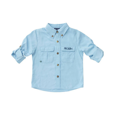 Founders' Fishing Shirt solid blue
